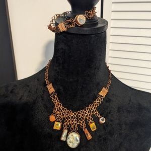 Hand Made Copper Necklace and Bracelet